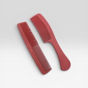 Vtg Goody Hair Combs Pink Made In USA Unbreakable Wide Tooth Set of 2